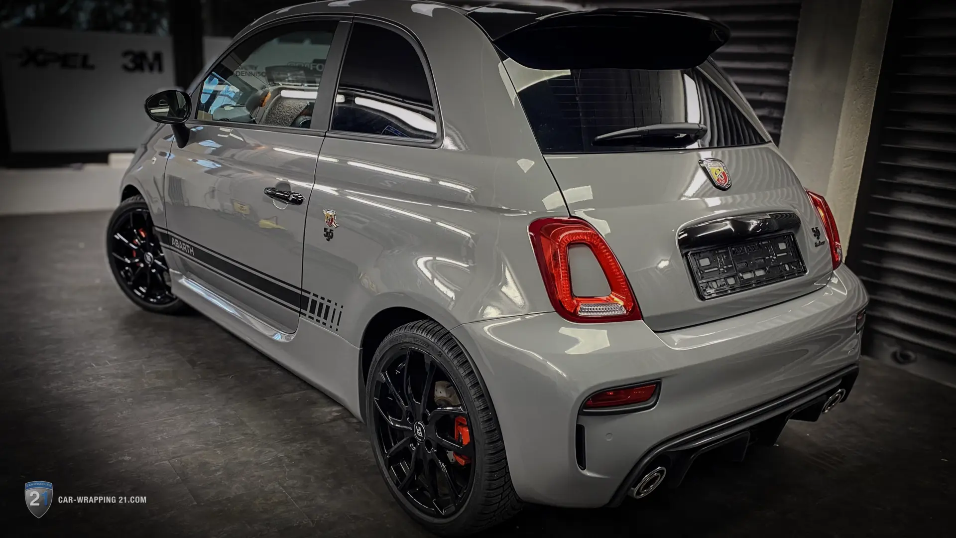 Autofolierung Fiat 500 Abarth 595 Folie 3M Grau