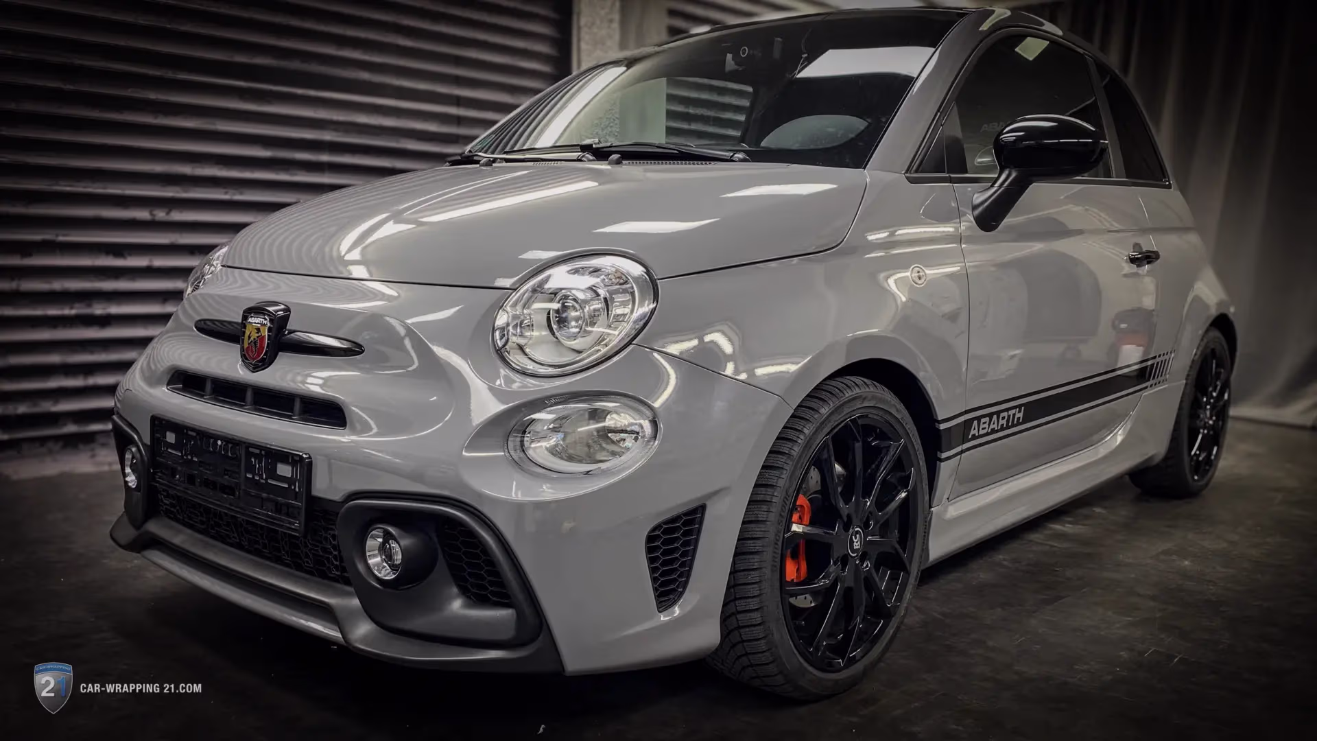 Autofolierung Fiat 500 Abarth 595 Folie Avery Grau
