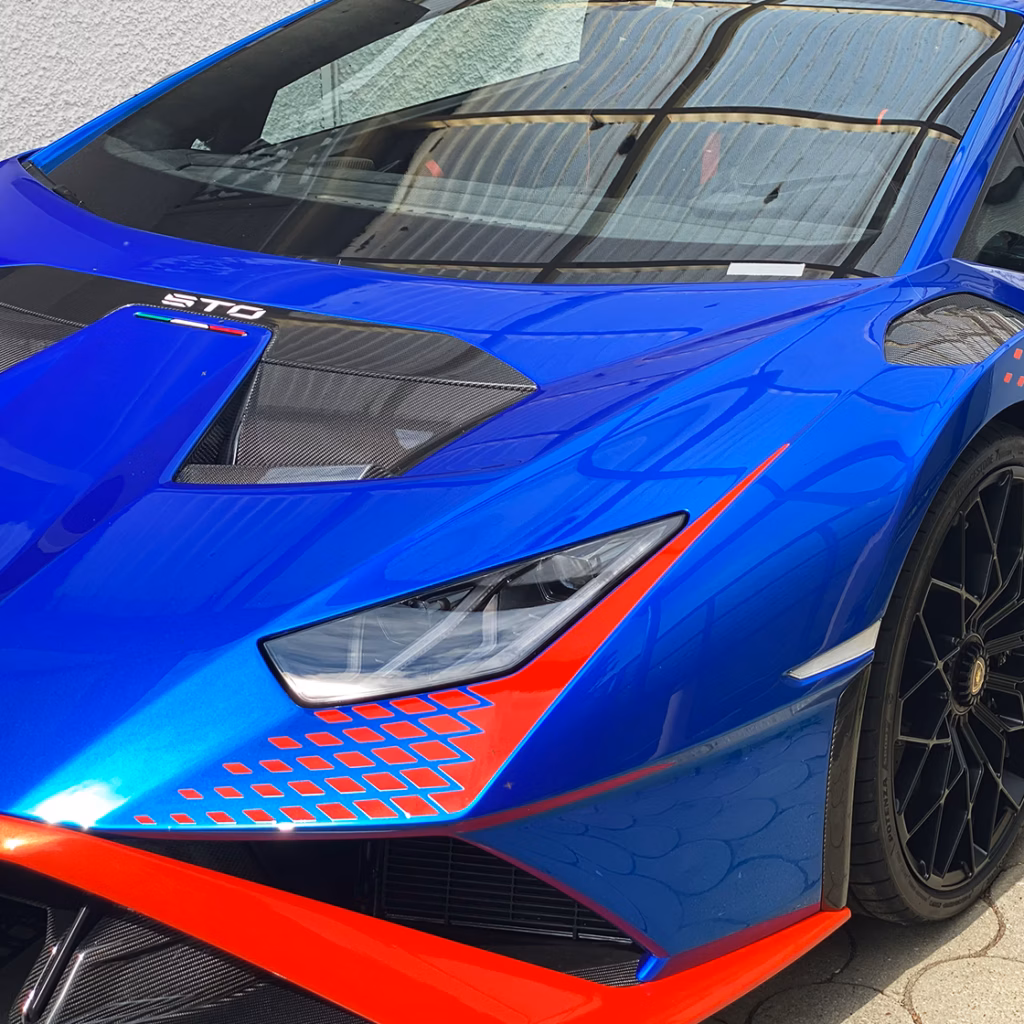 Lamborghini Huracán STO Frontschürze mit perfekt verklebter PPF.